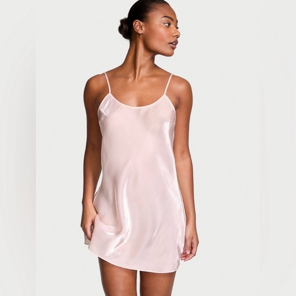 Victoria's Secret Other - Victoria’s Secret Bias Cut Camisole Mini Slip Dress, size medium, shell pink